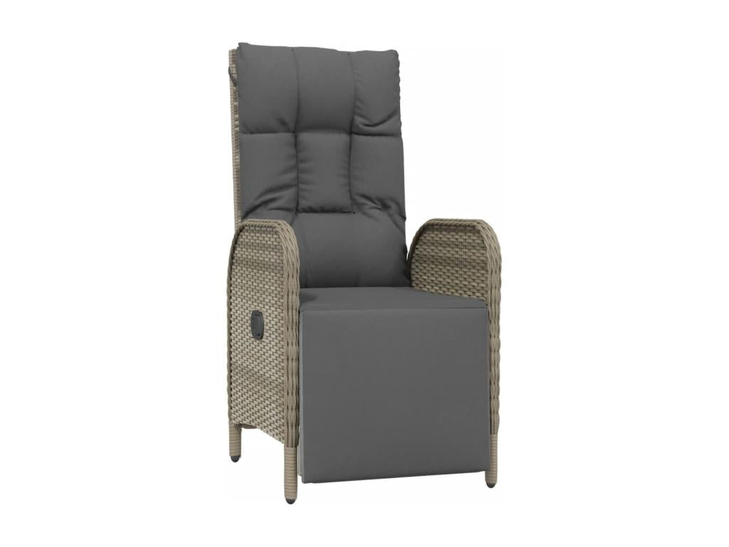 9-piece garden dining set with grey resin wicker cushions 20108LANK