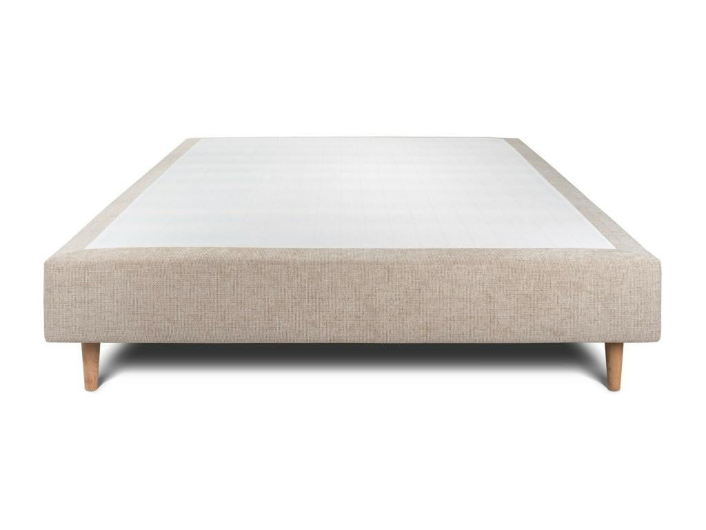 Upholstered Bed Base, Beige Brown Fabric, 160x200cm, H35cm, 67162SMEL