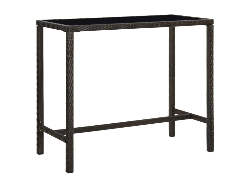 9-piece garden bar set with cushions, brown woven resin, 19550NQCO