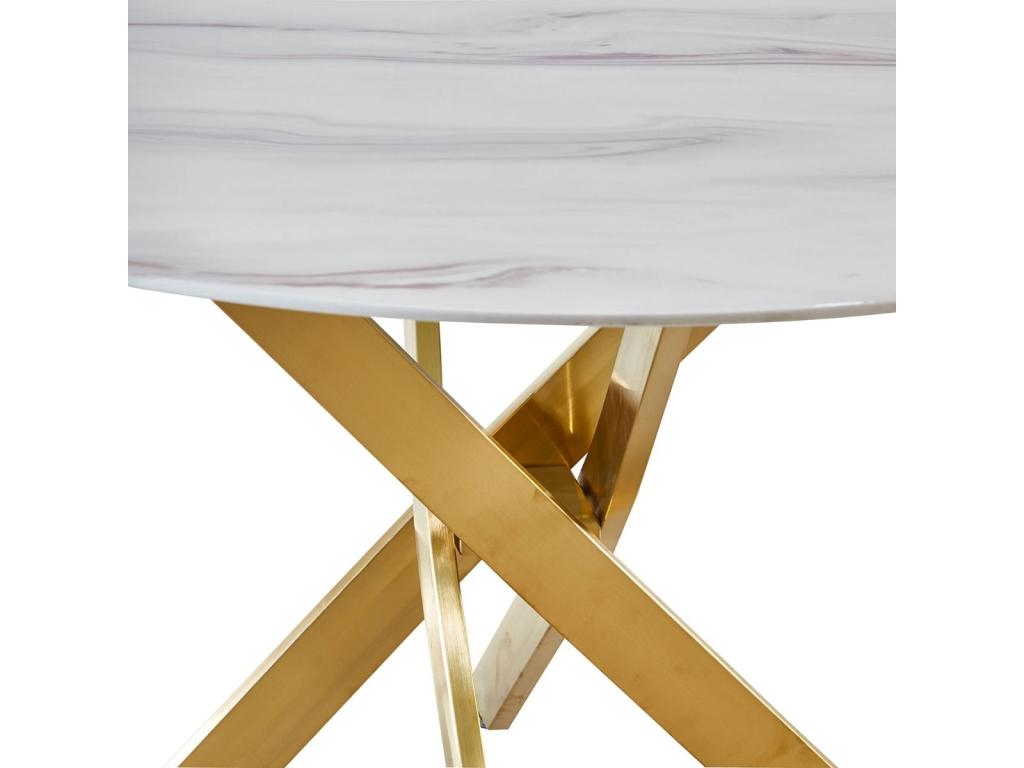 Artanzy Round Dining Table 120cm Marble Effect 31045UXXR