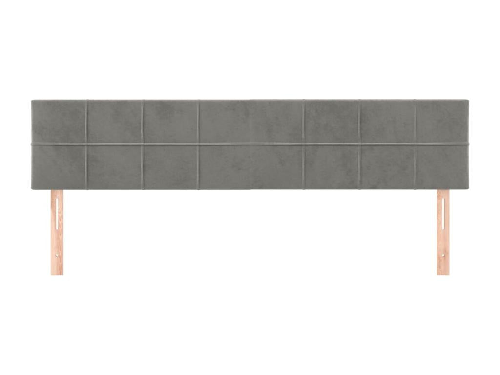2-piece headboard set, light grey, 90x5x78/88 cm, velvet, 14725EBLM