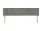 2-piece headboard set, light grey, 90x5x78/88 cm, velvet, 14725EBLM