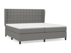 Upholstered bed base with mattress, Dark Grey, 200x200cm, Fabric 60333GTMT