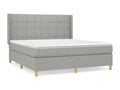 Delimoa bed base with mattress, light grey, 180x200cm, fabric, 23090FVNT