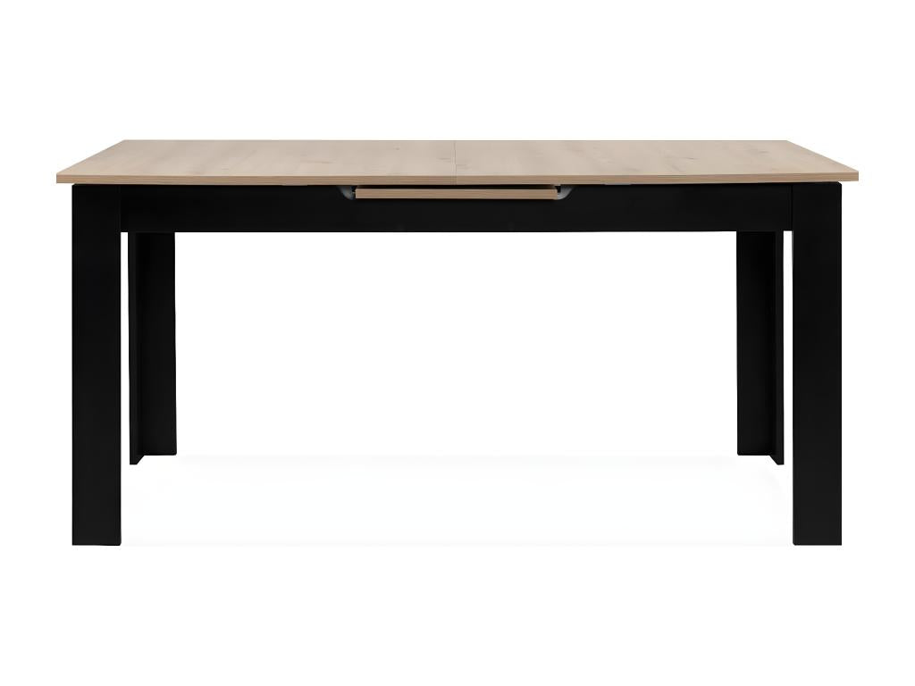 Extendable dining table for 6/8 people, oak and black effect, 160/200 cm - Delimoa 97742DELX