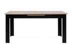 Extendable dining table for 6/8 people, oak and black effect, 160/200 cm - Delimoa 97742DELX