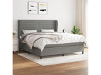 Upholstered bed base with mattress, Dark Grey, 180x200cm, Fabric 50752MXTQ