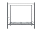 Four-poster bed frame without mattress, grey metal, 160x200 cm, 96464AHMD