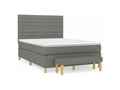 Delimoa bed base with mattress, dark grey, 140x200 cm, fabric, 88760KNON
