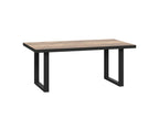 Coffee table 110 cm light wood finish with black metal sled base - Delimoa 55079PFZD