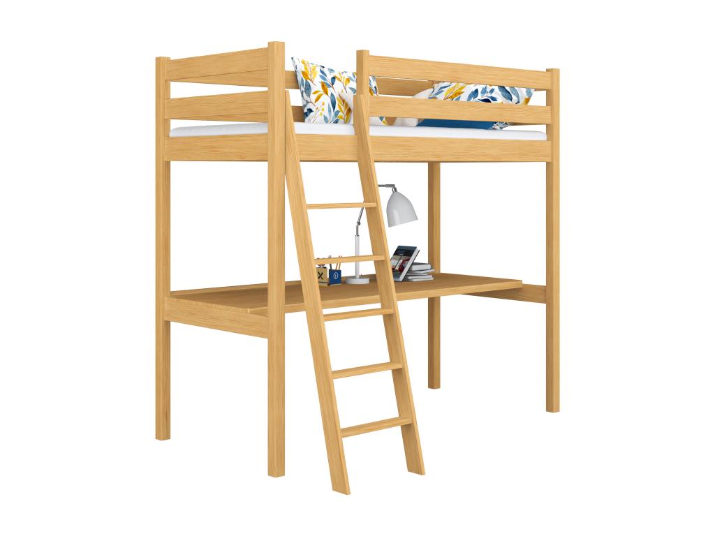 Wooden loft bed - with desk N03 Natural Pine 80x190 66804QAJR