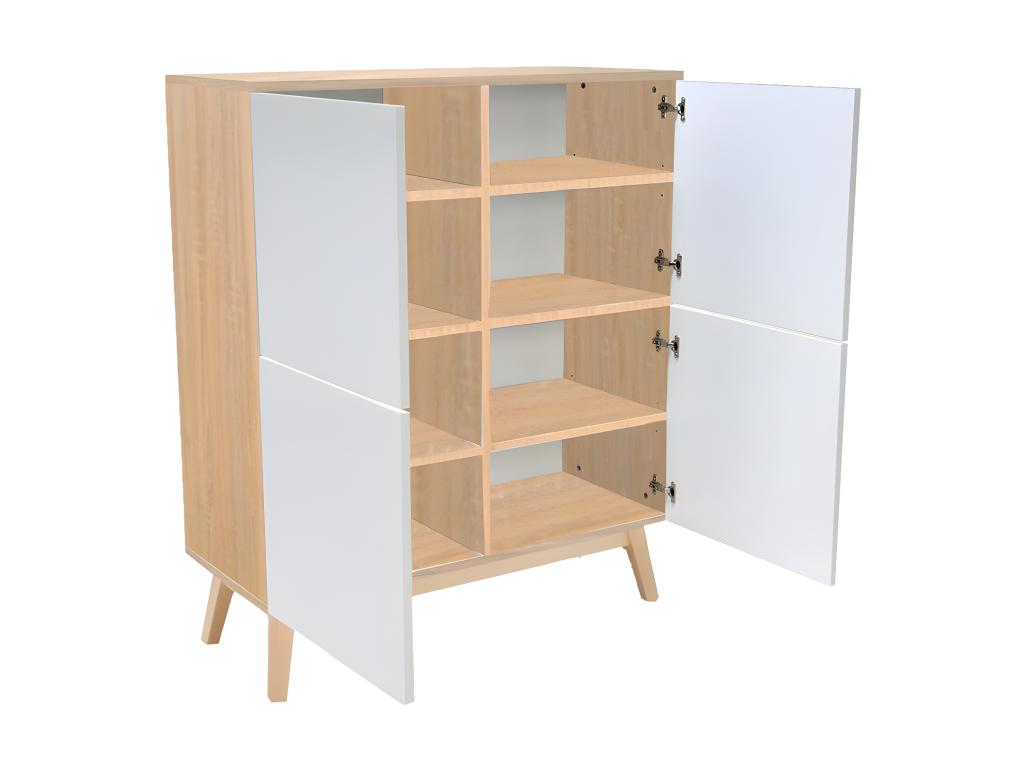 HOME 4-Door Storage Unit / White and Whitewashed Oak Finish 59623VFLP