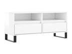 High-gloss white TV stand, 100x34.5x44.5 cm, engineered wood, 18587AYFM