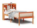 Bookshelf bed without mattress, brown wax finish, 75x190 cm, solid pine, 65324IHWG
