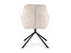 Artanzy designer armchair in soft light beige fabric and black steel legs - Set of 2 09585ANKC
