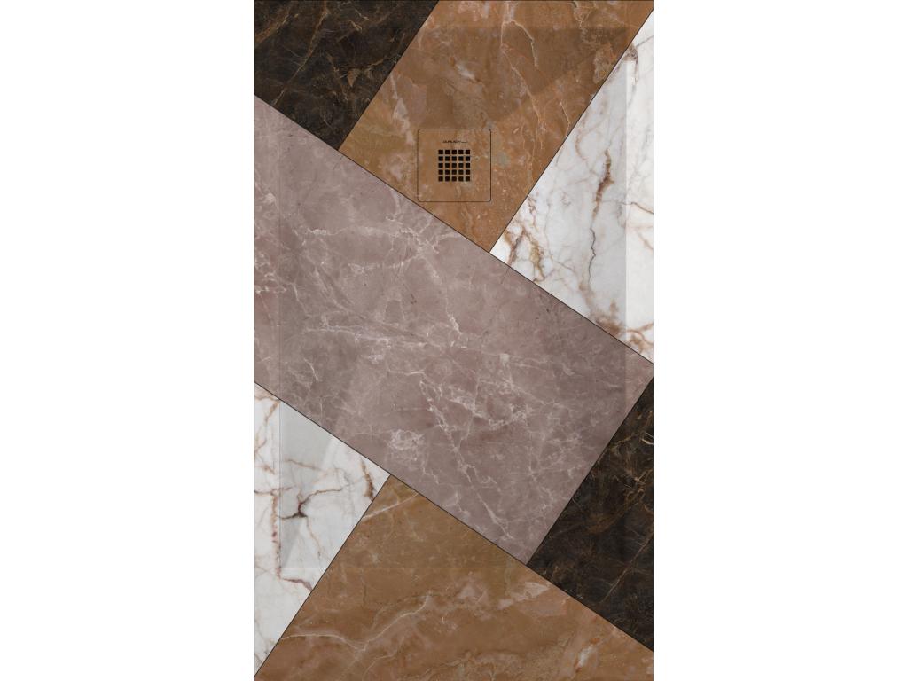 Shower tray 02 Mosaic color, smooth finish, Delimoa 3D color grid - 140x90 cm 37362IHPC