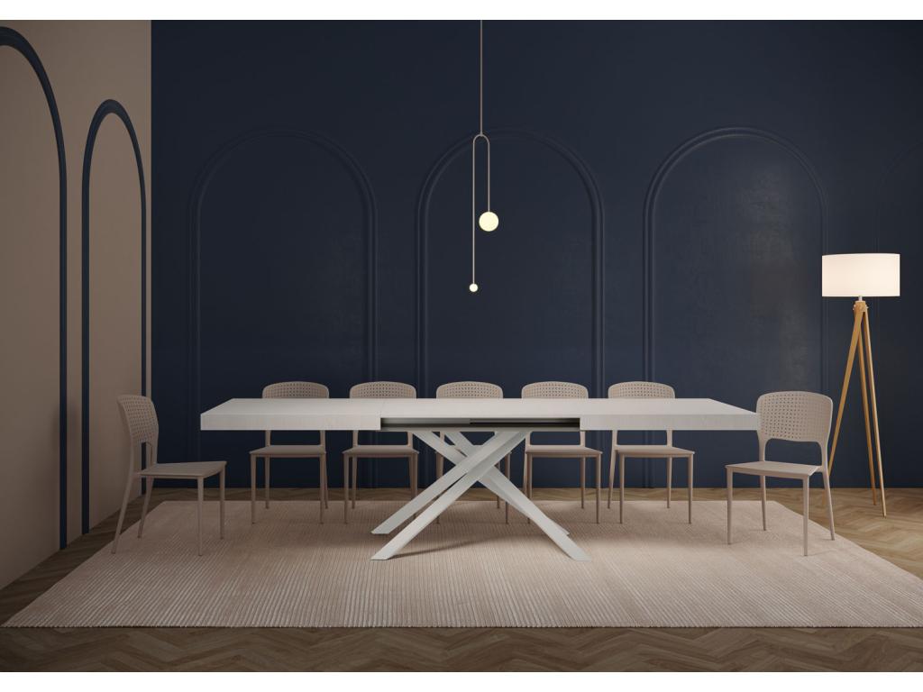 Delimoa extendable table 90x200/304cm, white ash, white legs 68008MHFT