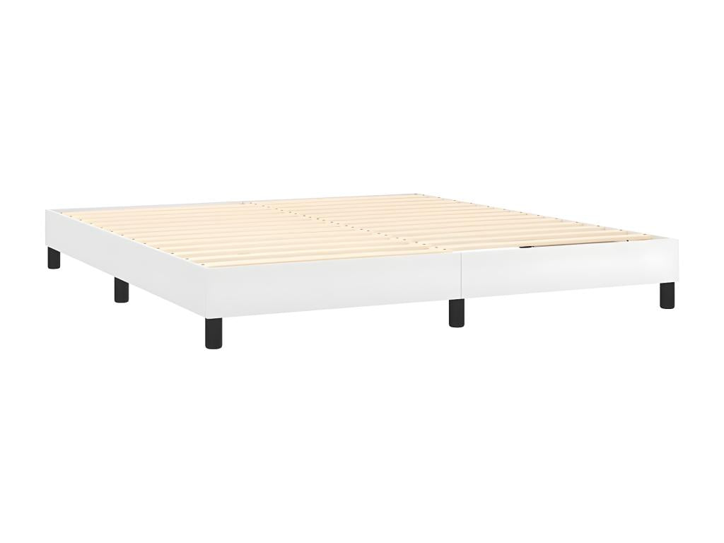 Delimoa bed base with mattress, white, 180x200 cm, faux leather, 10983PHJG
