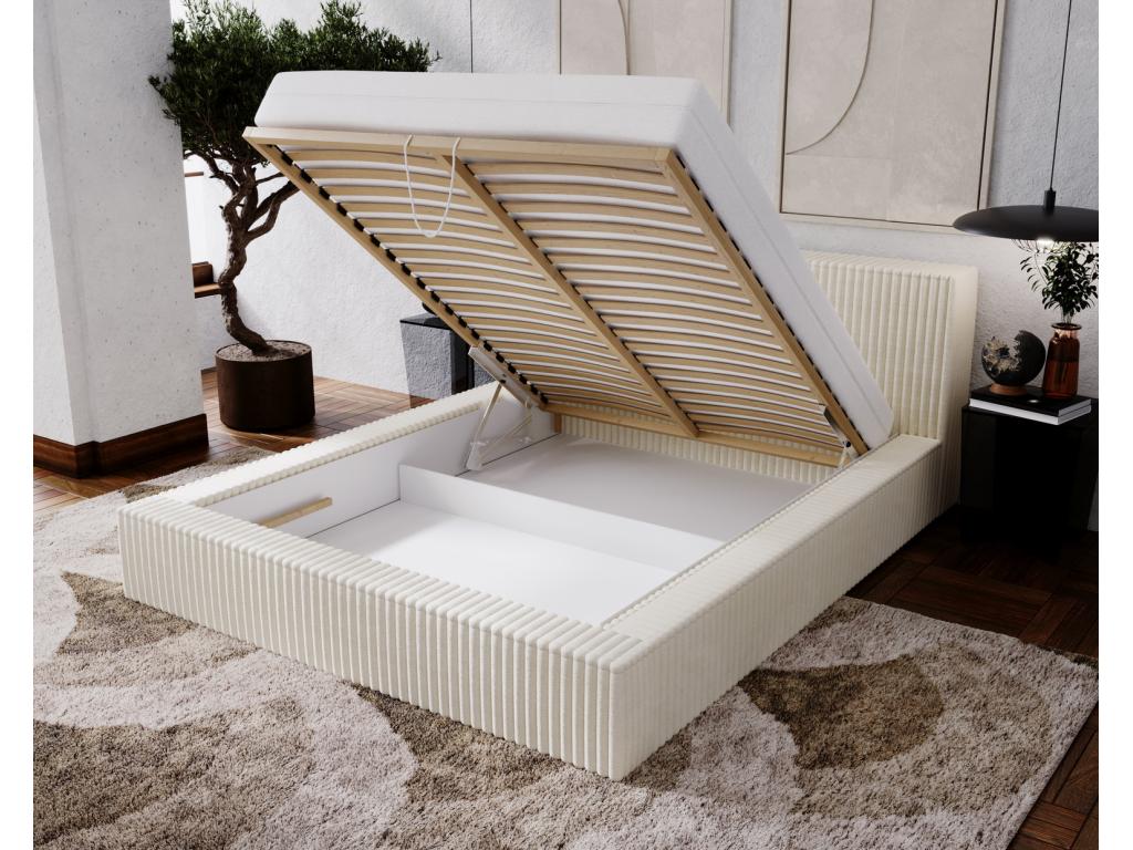 Delimoa Buffy Bed Frame 160x200 - Upholstered Bed with Storage, Fur Fabric, Delimoa 44 61777SPHD