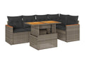 5-piece garden furniture set with grey resin wicker cushions Artanzy 10913PEQI