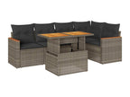 5-piece garden furniture set with grey resin wicker cushions Artanzy 10913PEQI