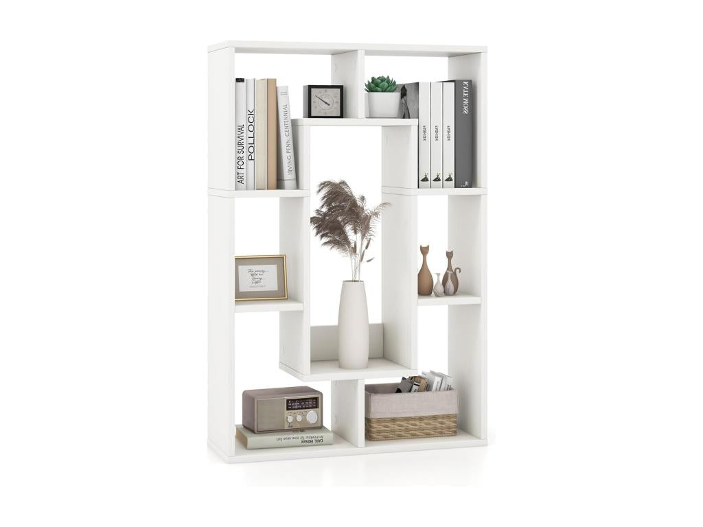 Bookshelf with 7 open compartments, 20x60x90 cm, white, 12801BURM
