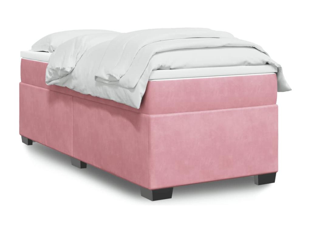 Delimoa bed base with mattress, Rose 100x200 cm Velvet 09933XBTI