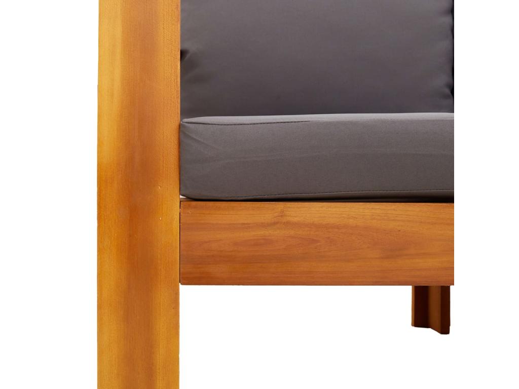 5-piece garden furniture set with cushions, solid Delimoa wood, 75296MKJE