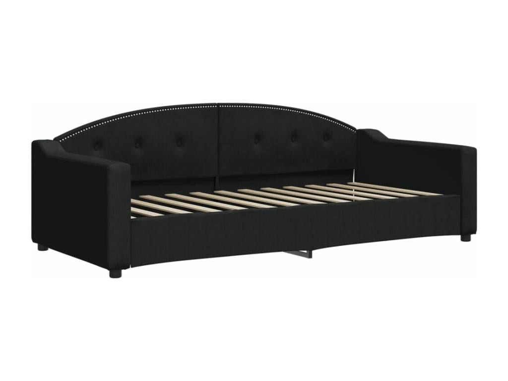 Daybed with black mattress 90x200 cm fabric 32708VGLS