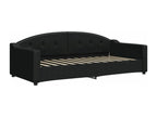 Daybed with black mattress 90x200 cm fabric 32708VGLS