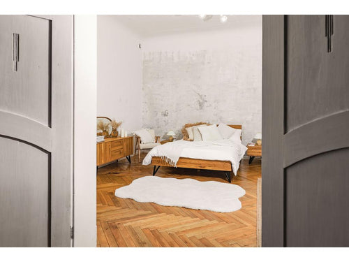 Bed frame with headboard, 120x200 cm, in natural oiled wild oak