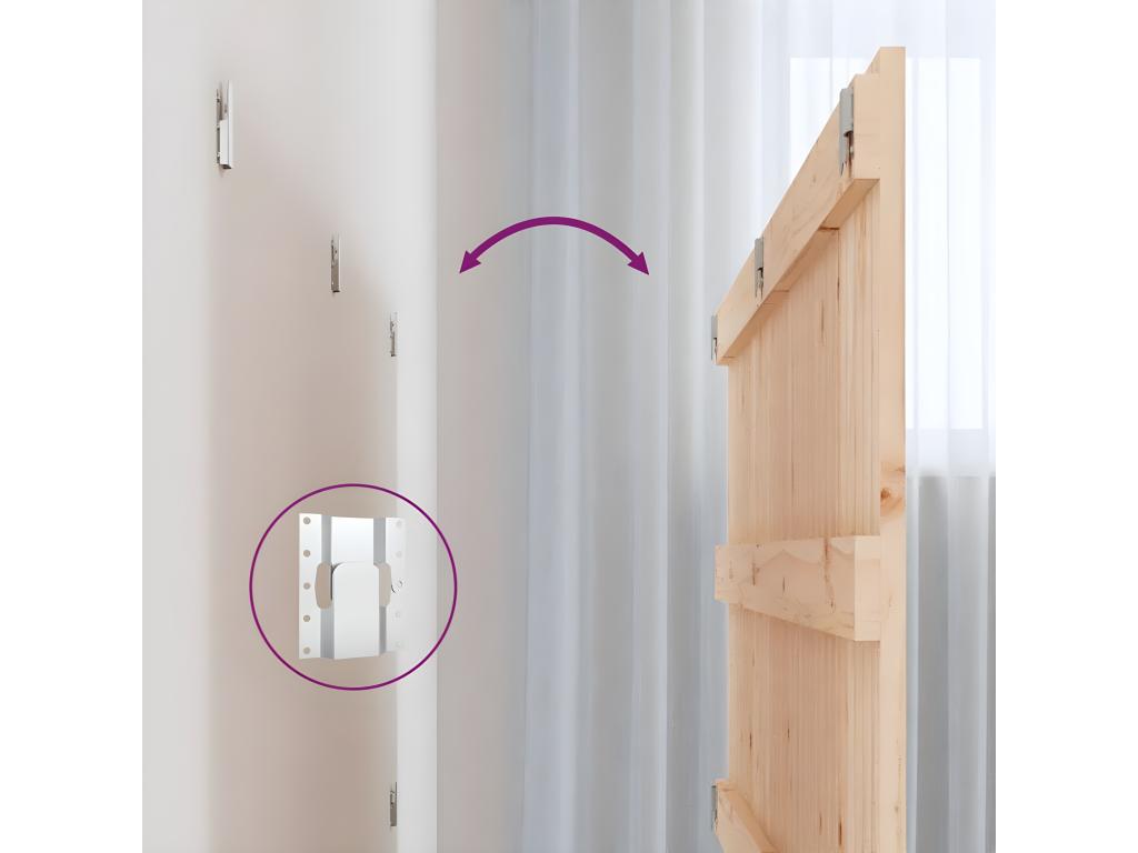 Wall-mounted headboard 127.5x3x60 cm Solid pine wood 29213LZOW