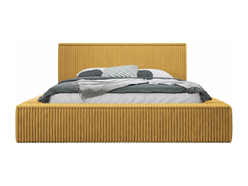 Artanzy 107 Double Bed, Yellow, 140x200cm, Upholstered, with Artanzy Slatted Base, 172x230x81cm, 89228TCSL