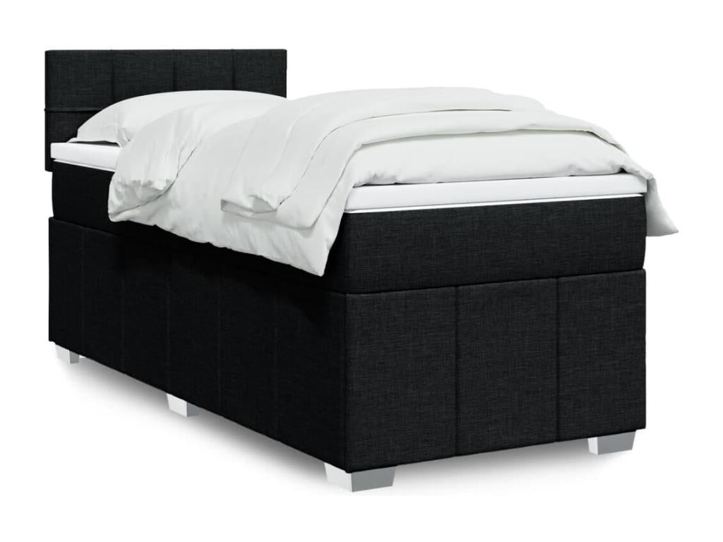 Delimoa bed base with mattress, black, 90x190 cm, fabric, 34524GPCA