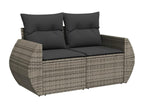 4-piece garden furniture set with grey resin wicker cushions 29849JPYC