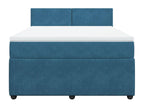 Artanzy bed base and blue 160x200 cm velvet mattress 81051CQNT