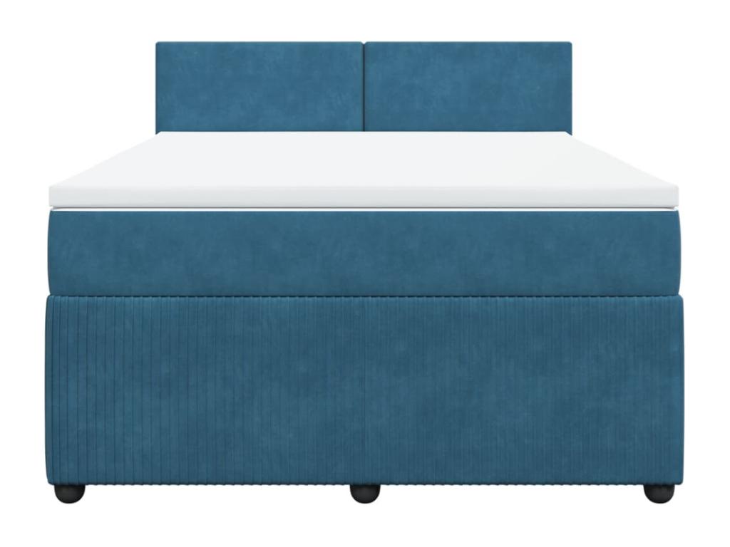 Artanzy bed base and blue 160x200 cm velvet mattress 81051CQNT