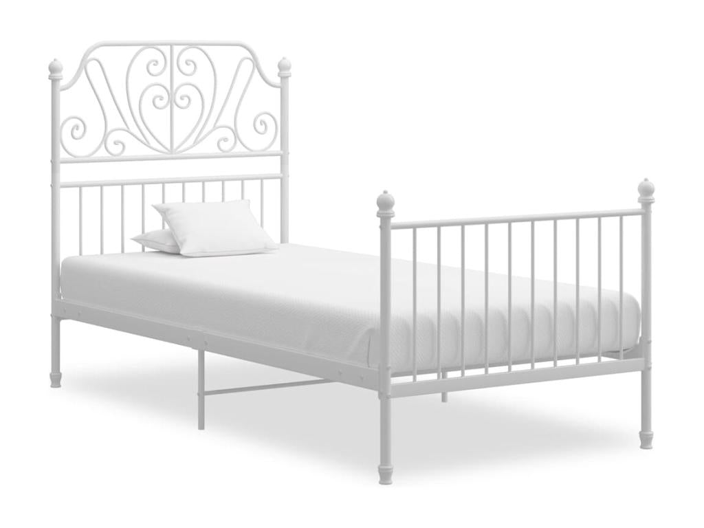 White Metal Bed Frame 90x200 cm 06123UIUM