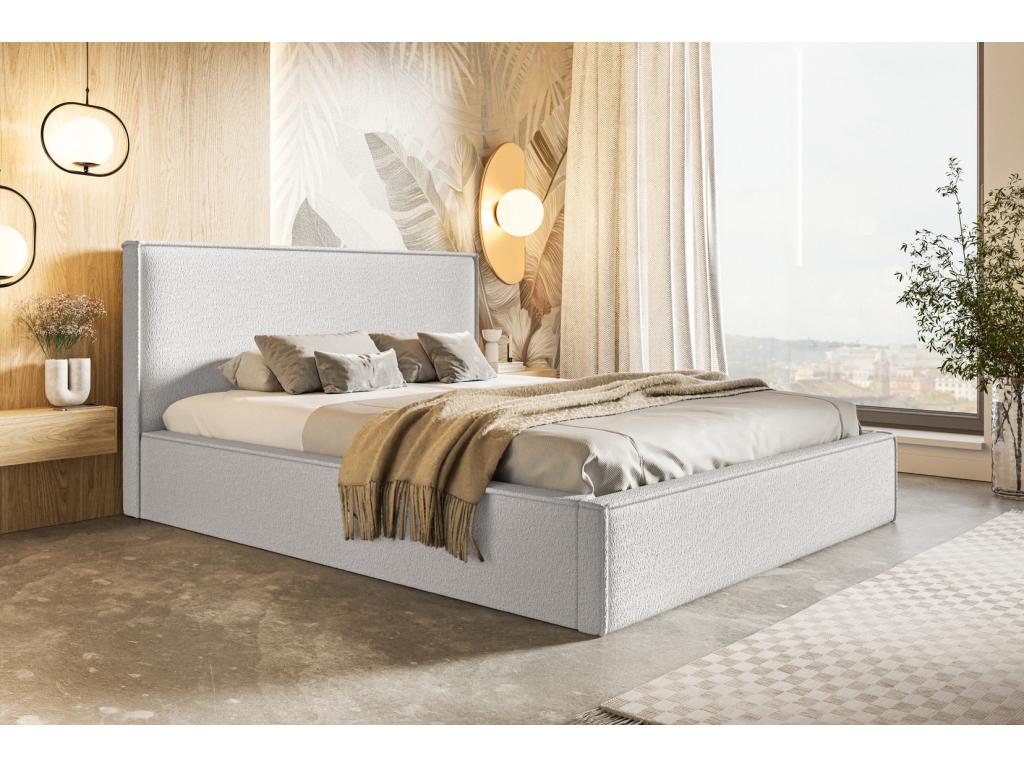 Artanzy Storage Bed 180x200 Artanzy - Adult Bed with Slatted Base - Bed with Cream Bouclé Fabric Anthology 1 13693XVYH