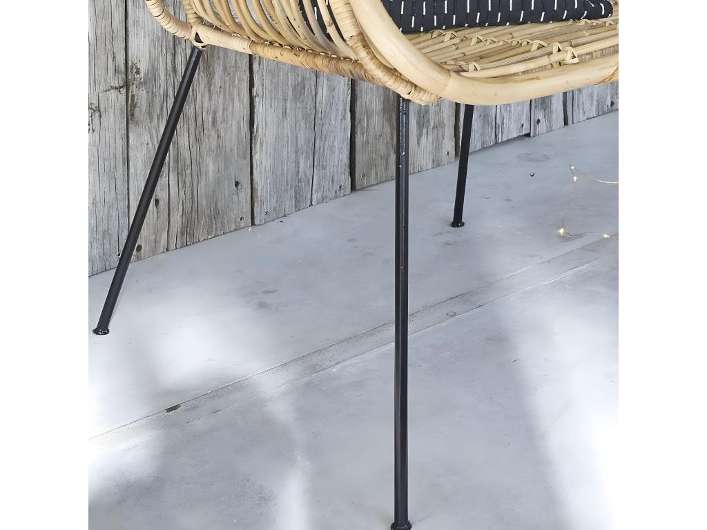 Rattan and metal armchair 47932DCSC