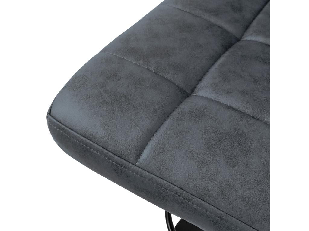 Set of 4 padded anthracite faux leather bar stools, adjustable height chair 01973BRUA