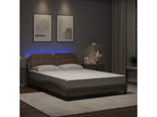 Bed frame with LED lighting, mattress not included, cappuccino color, 140x190 cm, 65957GAMR