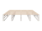 Bed frame without mattress, white, 135x190 cm, solid pine wood, 66605WFLS