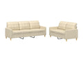 2-Piece Sofa Set with Cushions, Cream Fabric 85158PQFZ