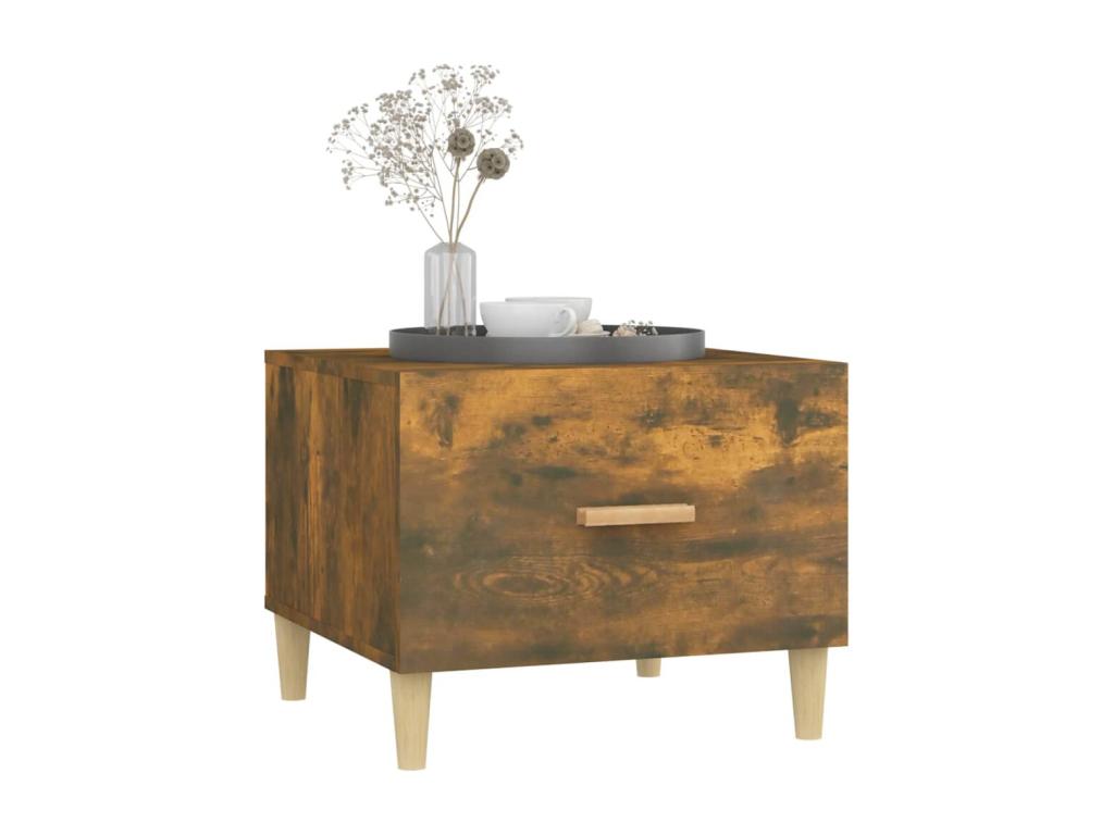 2-piece smoked oak coffee tables, 50x50x40 cm, engineered wood, 01953AUPH