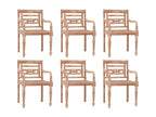 Artanzy chairs, set of 6, white, solid washed teak wood, 47075NLNO