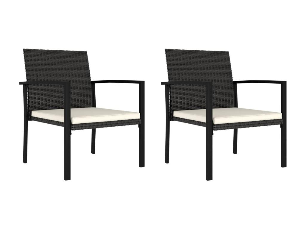 2-Piece Garden Dining Chairs, Black Wicker Resin, 2 73694JWNB
