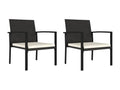 2-Piece Garden Dining Chairs, Black Wicker Resin, 2 73694JWNB