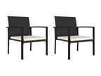 2-Piece Garden Dining Chairs, Black Wicker Resin, 2 73694JWNB