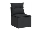 11-piece garden furniture set with cushions, black resin wicker, 38198CLQQ